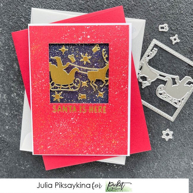 Santa is Here Slim Line Die Cutting System Insert - Picket Fence Studios