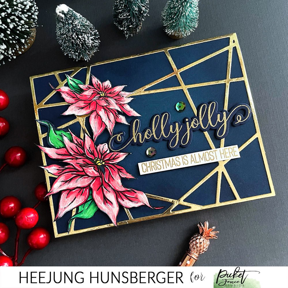 Seasonal Christmas Flowers Coordinating Die - Picket Fence Studios