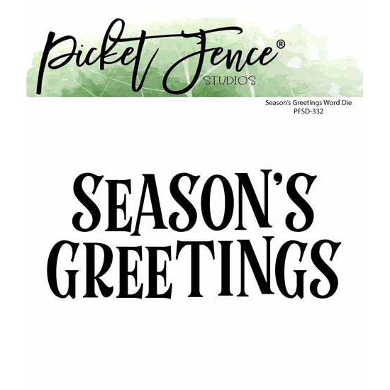 Season's Greetings Word Die - Picket Fence Studios