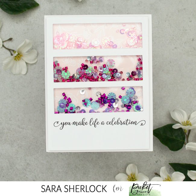 Sequin Mix - Pink Bottlecap Flowers - Picket Fence Studios