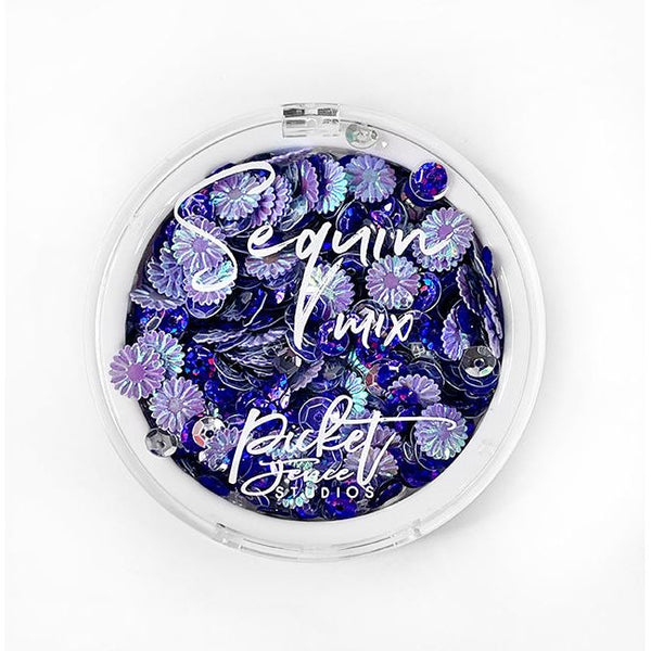 Sequin Mix - Purple Bottlecap Flowers - Picket Fence Studios