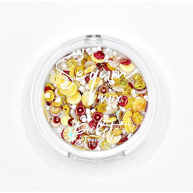 Sequin Mix - Yellow Bottlecap Flowers - Picket Fence Studios