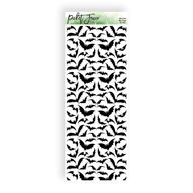 Slim Line Bat Crazy Stencil - Picket Fence Studios