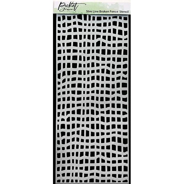 Slim Line Broken Fence Stencil - Picket Fence Studios