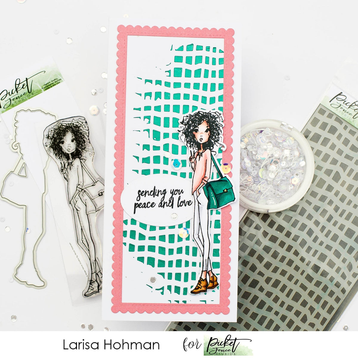 Slim Line Broken Fence Stencil - Picket Fence Studios