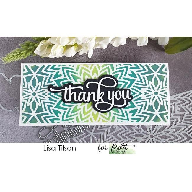 Slim Line Center Flower Stencil - Picket Fence Studios