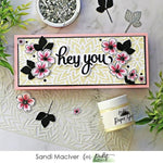 Slim Line Center Flower Stencil - Picket Fence Studios