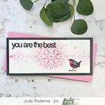 Slim Line Center Flower Stencil - Picket Fence Studios