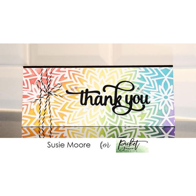 Slim Line Center Flower Stencil - Picket Fence Studios