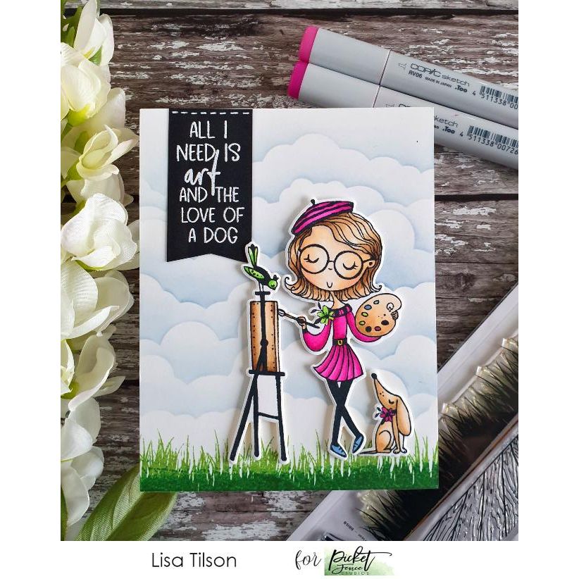 Slim Line Cloud Coverage Stencil - Picket Fence Studios