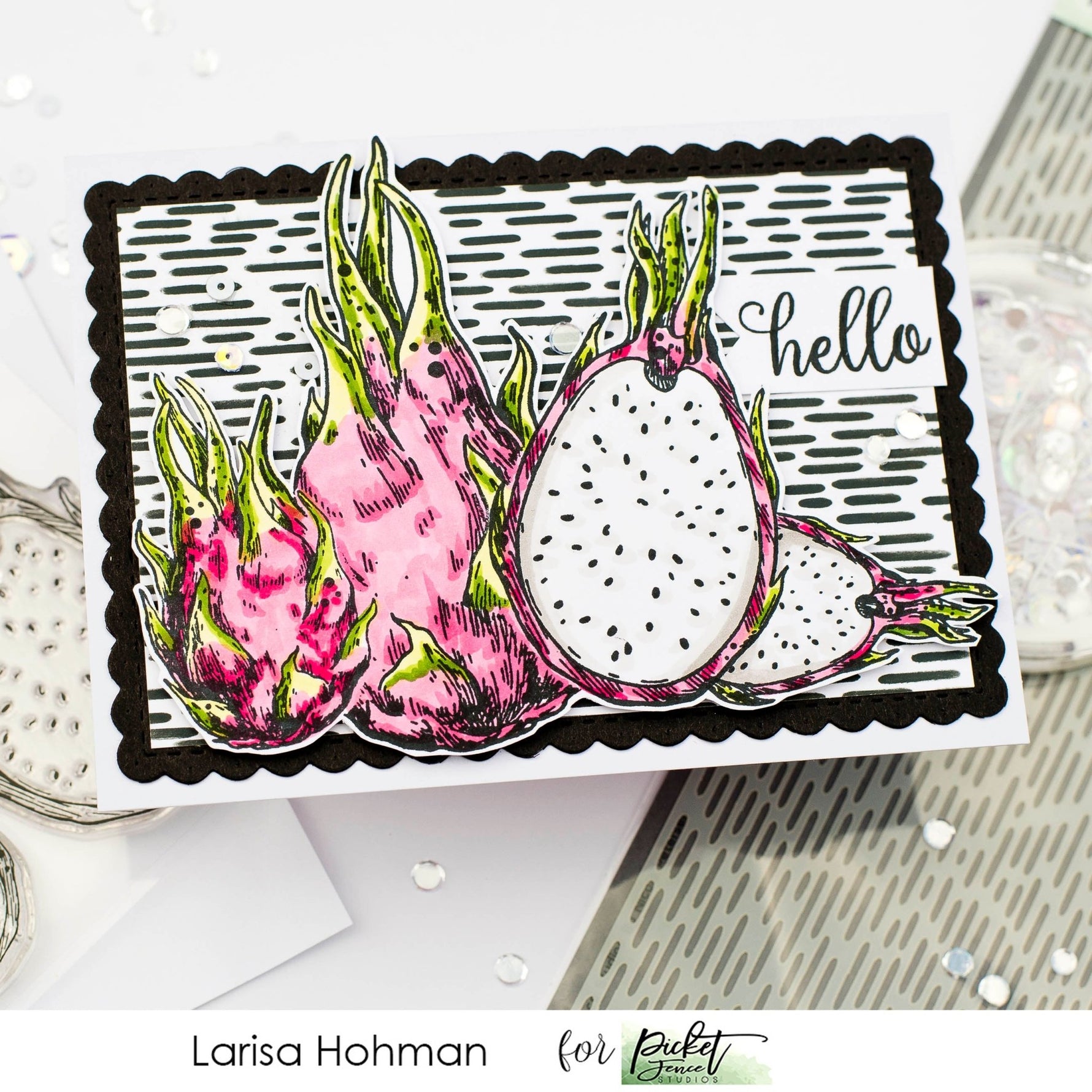 Slim Line Dashes Stencil - Picket Fence Studios