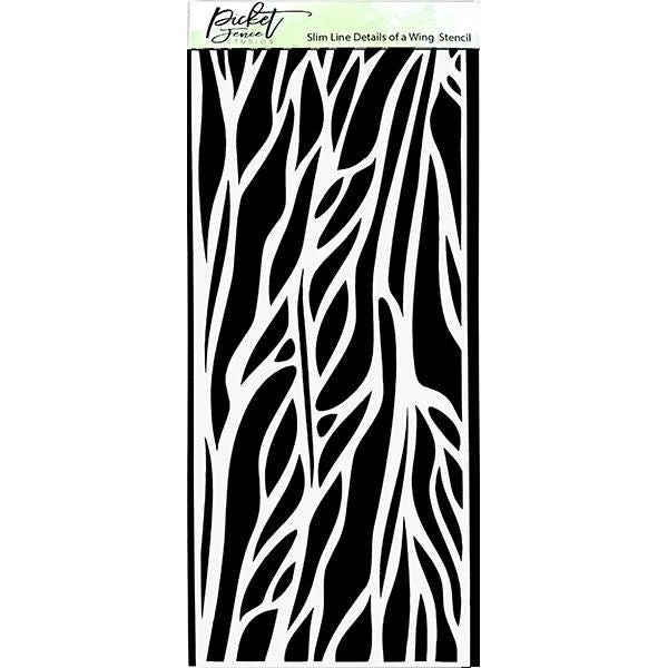 Slim Line Details of a Wing Stencil - Picket Fence Studios