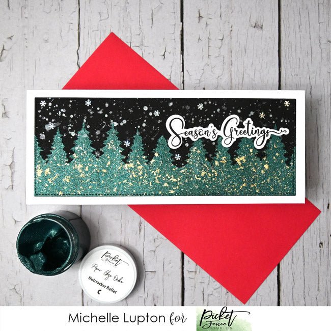 Slim Line Double Tree Line Stencil - Picket Fence Studios