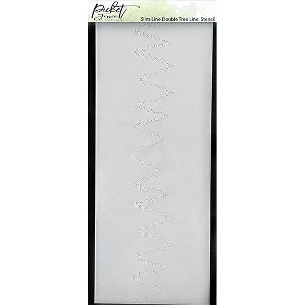 Slim Line Double Tree Line Stencil - Picket Fence Studios