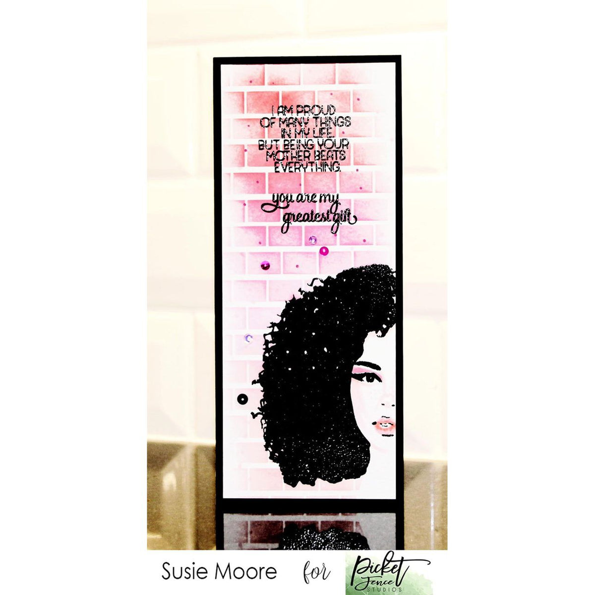Slim Line English Brick Wall Stencil - Picket Fence Studios