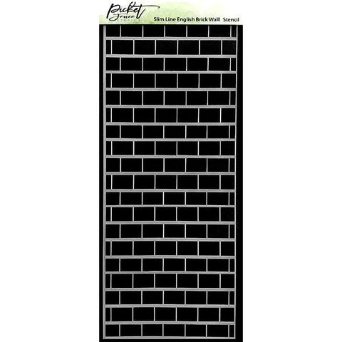 Slim Line English Brick Wall Stencil - Picket Fence Studios