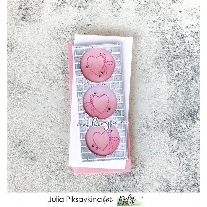 Slim Line English Brick Wall Stencil - Picket Fence Studios