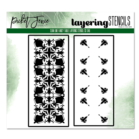 Slim Line Fancy Table Layering Stencils - Picket Fence Studios