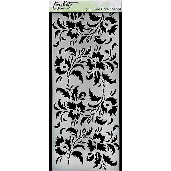 Slim Line Floral Stencil - Picket Fence Studios