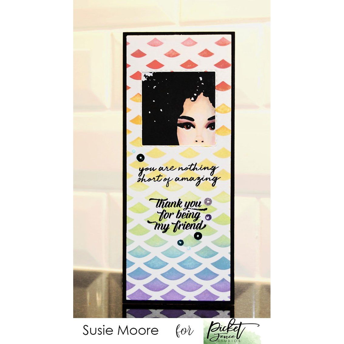 Slim Line Gradient Stencil - Picket Fence Studios