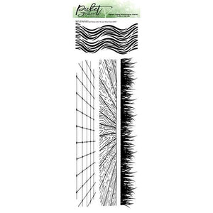 Slim Line Grass and Waves with Tile and Wood Floor Stamp - Picket Fence Studios