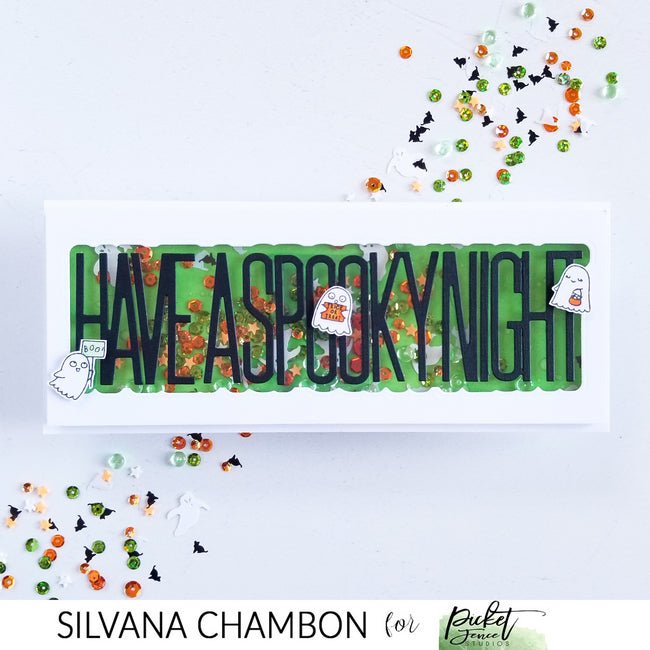 Slim Line Have a Spooky Night Word Die - Picket Fence Studios