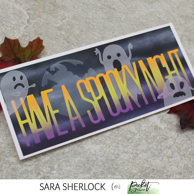 Slim Line Have a Spooky Night Word Die - Picket Fence Studios