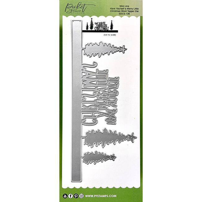 Slim Line Have Yourself a Merry Little Christmas Word Topper Die - Picket Fence Studios