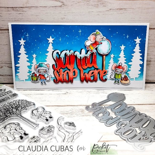Slim Line Have Yourself a Merry Little Christmas Word Topper Die - Picket Fence Studios