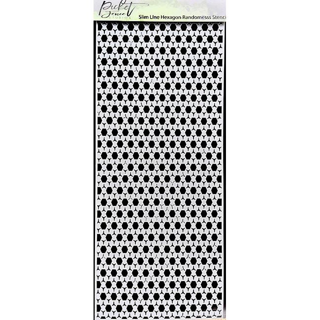Slim Line Hexagon Randomness Stencil - Picket Fence Studios