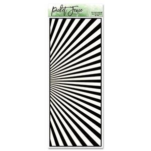Slim Line Horizontal Rays of Sun Stencil - Picket Fence Studios