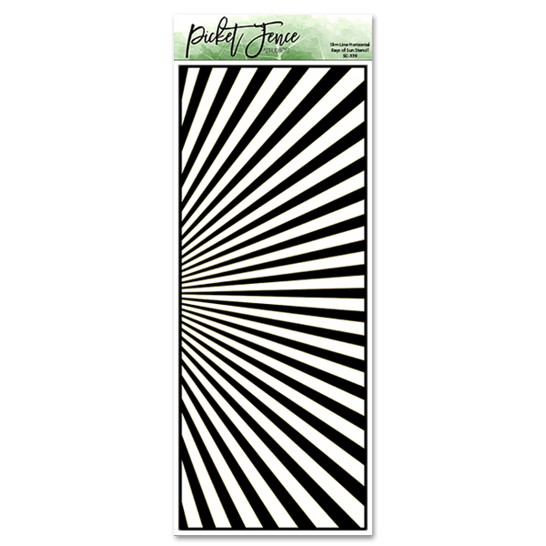 Slim Line Horizontal Rays of Sun Stencil - Picket Fence Studios