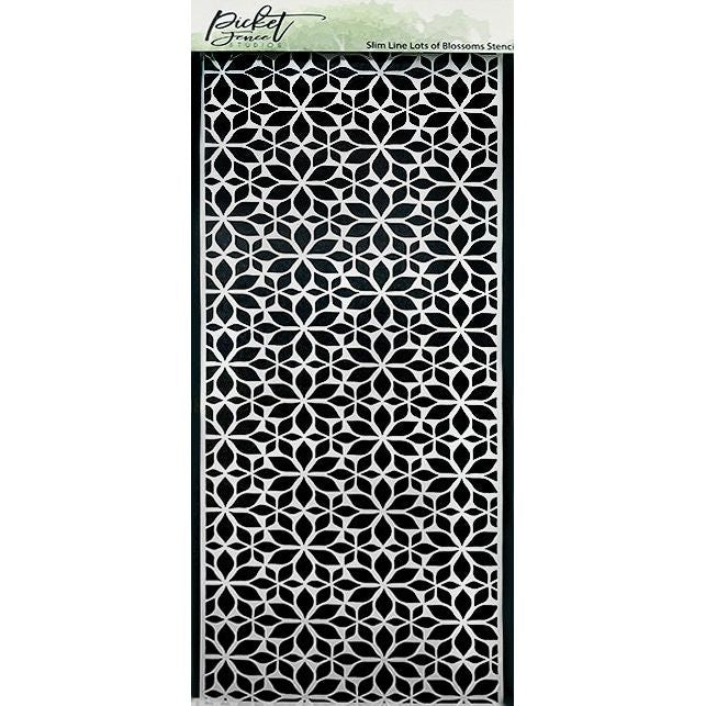Slim Line Lots of Blossoms Stencil - Picket Fence Studios