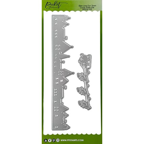 Slim Line Our Town Cover Plate Die - Picket Fence Studios