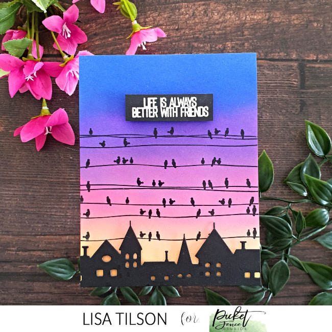 Slim Line Our Town Cover Plate Die - Picket Fence Studios