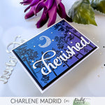 Slim Line Oversized Cherished Word Die - Picket Fence Studios