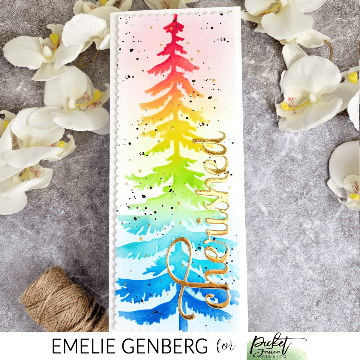 Slim Line Oversized Cherished Word Die - Picket Fence Studios