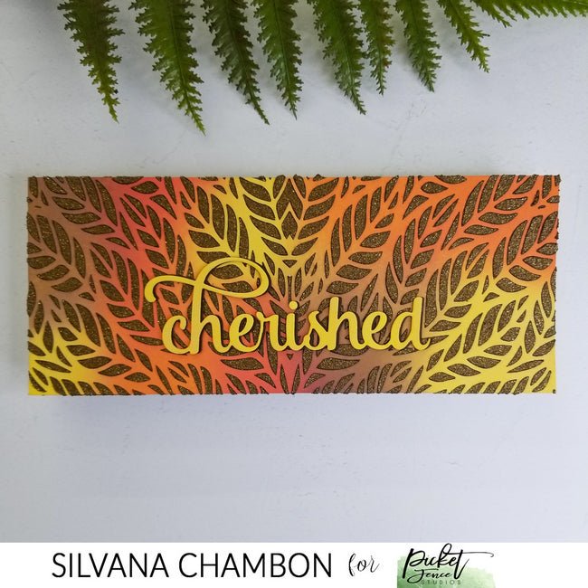 Slim Line Oversized Cherished Word Die - Picket Fence Studios