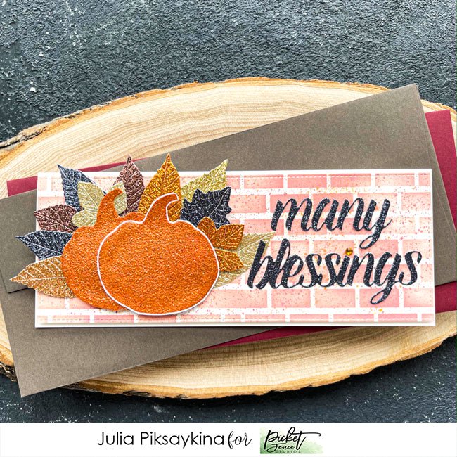 Slim Line Oversized Many Blessings Word Die - Picket Fence Studios