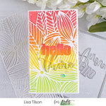 Slim Line Plumeria Flowers Stencil - Picket Fence Studios
