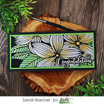 Slim Line Plumeria Flowers Stencil - Picket Fence Studios