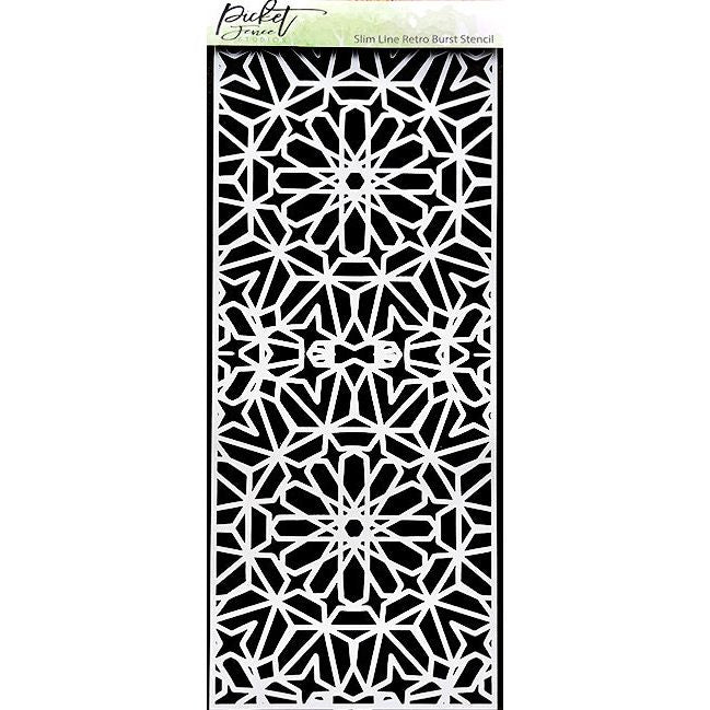 Slim Line Retro Burst Stencil - Picket Fence Studios