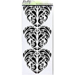 Slim Line Reverse Swirly Heart Stencil - Picket Fence Studios
