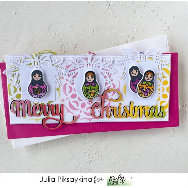 Slim Line Reversed Hand Cut Snowflake Stencil - Picket Fence Studios