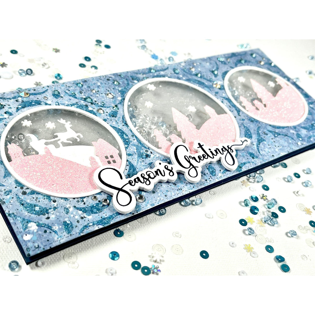 Slim Line Reversed Hand Cut Snowflake Stencil - Picket Fence Studios