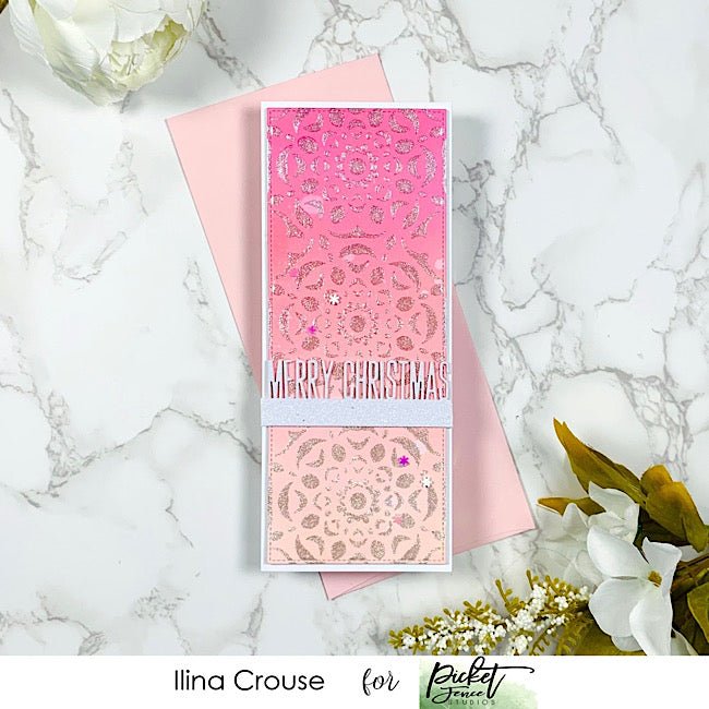 Slim Line Reversed Hand Cut Snowflake Stencil - Picket Fence Studios