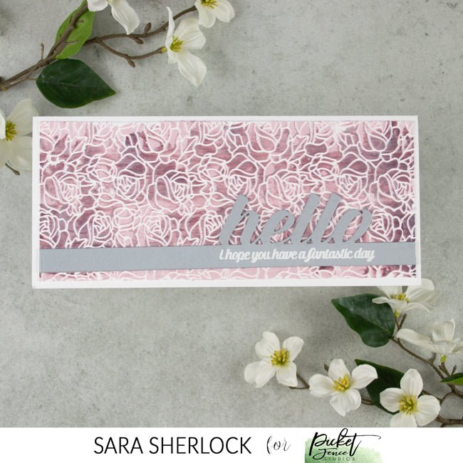 Slim Line Rose Lines Stencil - Picket Fence Studios