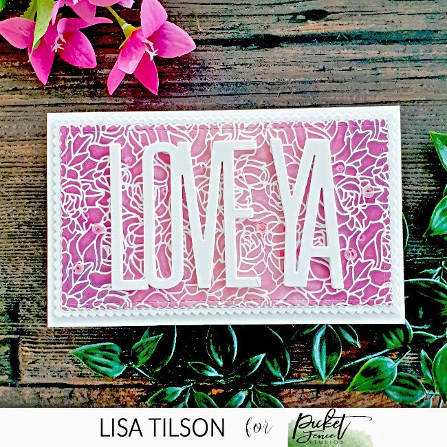 Slim Line Rose Lines Stencil - Picket Fence Studios