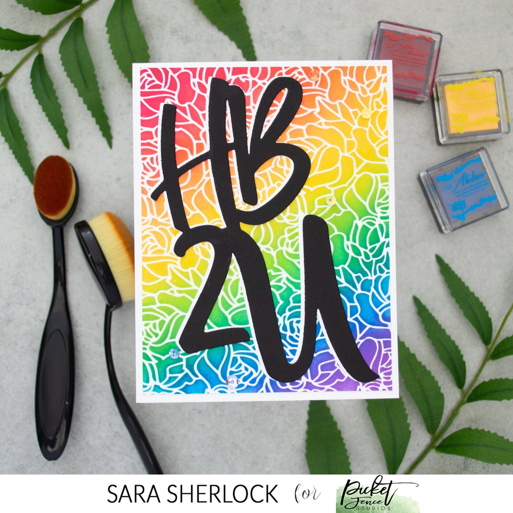 Slim Line Rose Lines Stencil - Picket Fence Studios