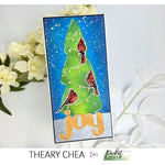 Slim Line Snowy Tree Scene Blending Stencil - Picket Fence Studios